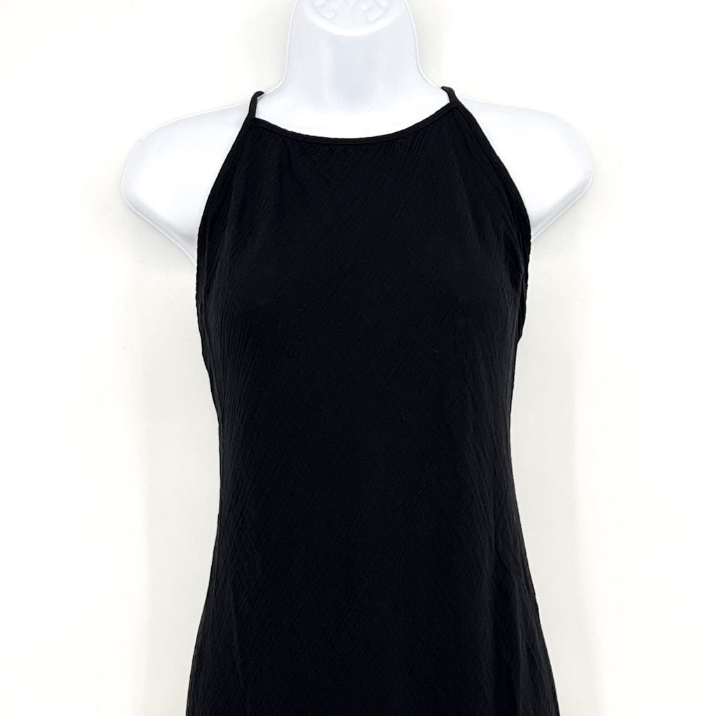 PRANA Women's Hideaways Maxi Dress XS Black Cross Back Strap Cotton Gauze NWT