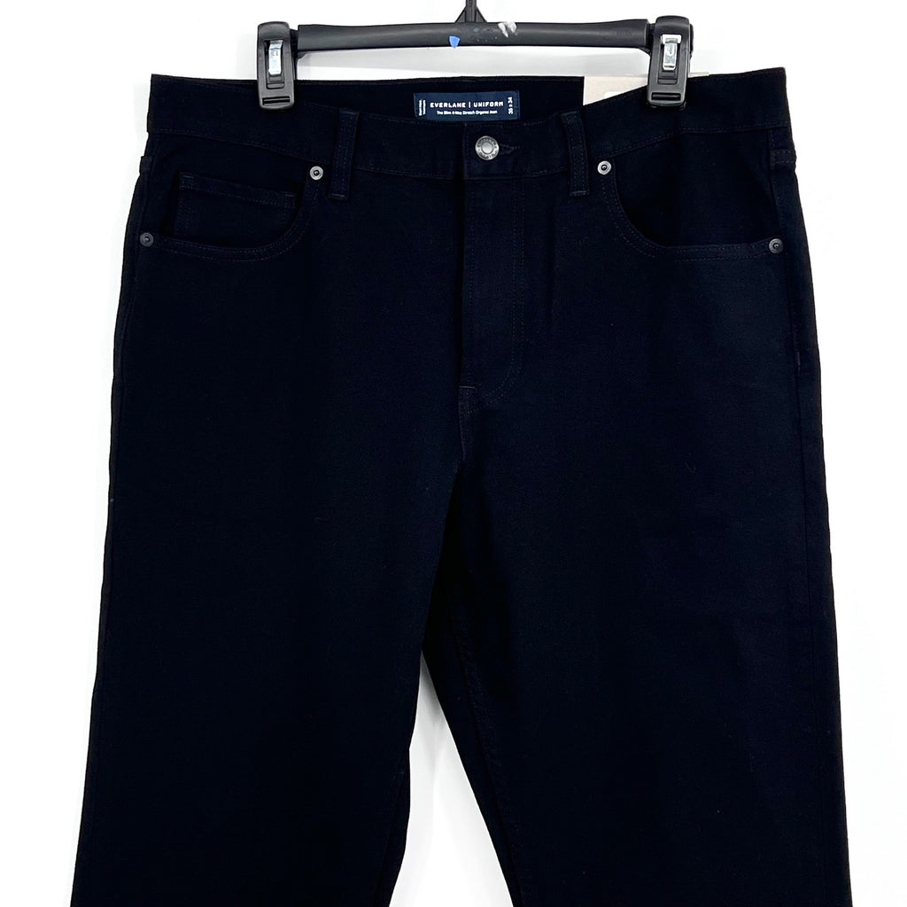 EVERLANE Men's Slim 4-Way Stretch Jeans 35x34 Black Uniform Organic Cotton NWT