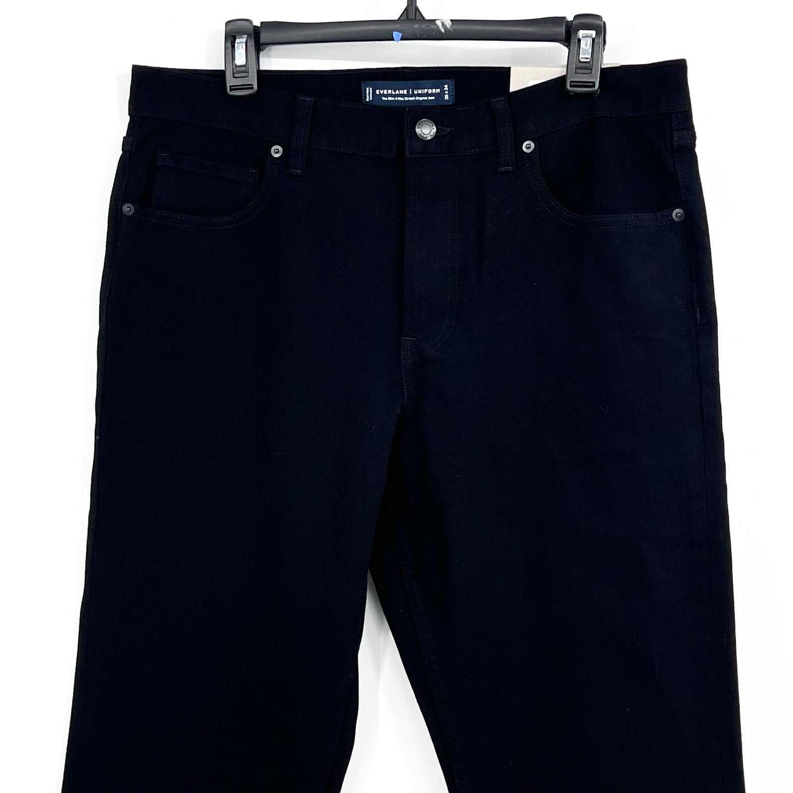 EVERLANE Men's Slim 4-Way Stretch Jeans 35x34 Black Uniform Organic Cotton NWT