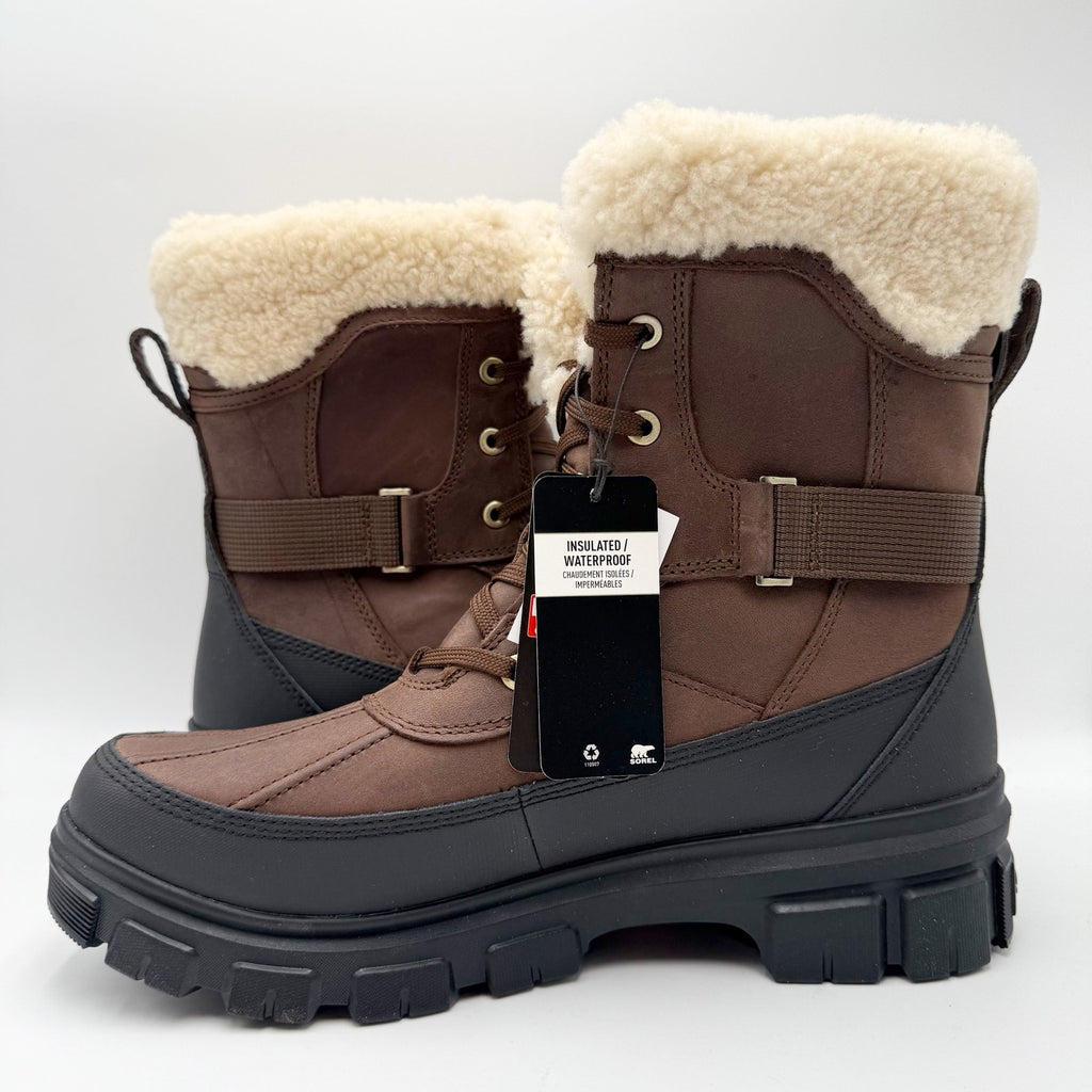 Sorel Womens Tivoli V Parc Winter Boots Size 12 Brown Leather Waterproof NIB
