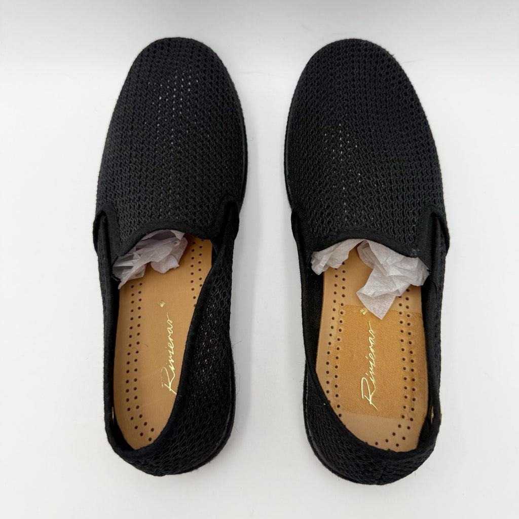 Rivieras Womens Classic Mesh Slip On Shoes Size 7.5 EU 38 Black NIB