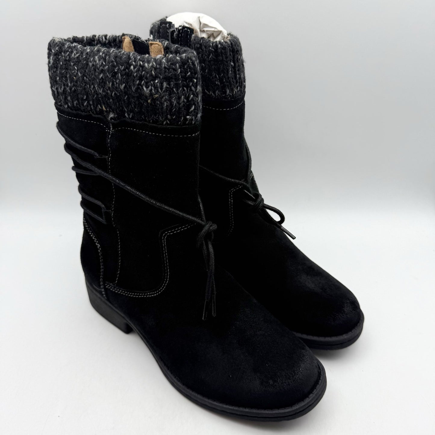 Comfortiva Womens Salem Casual Boots US 7 Wide EU 38 Black Suede Waterproof NIB