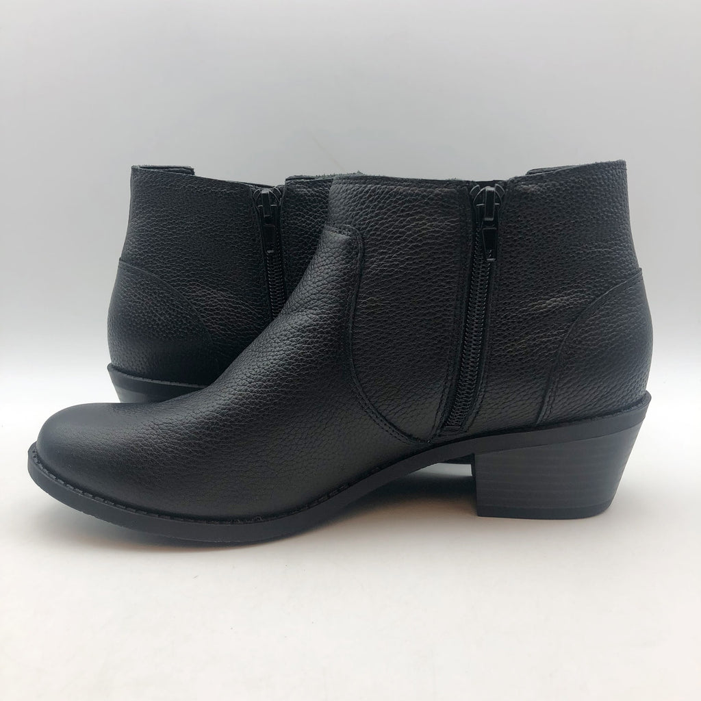 Vionic Womens Finn Ankle Booties US 8 EU 38.5 Black Leather Boots NWOB
