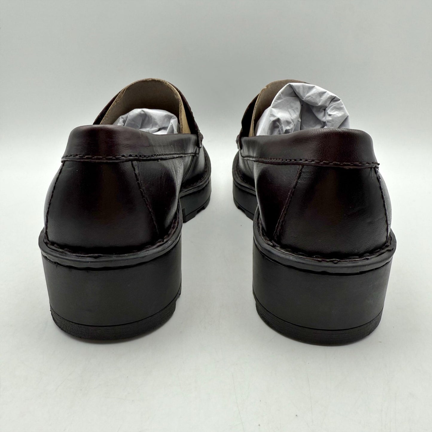 Born Womens Carrera Loafers US 7 M EU 37.5 Burgundy Leather Slip On NIB