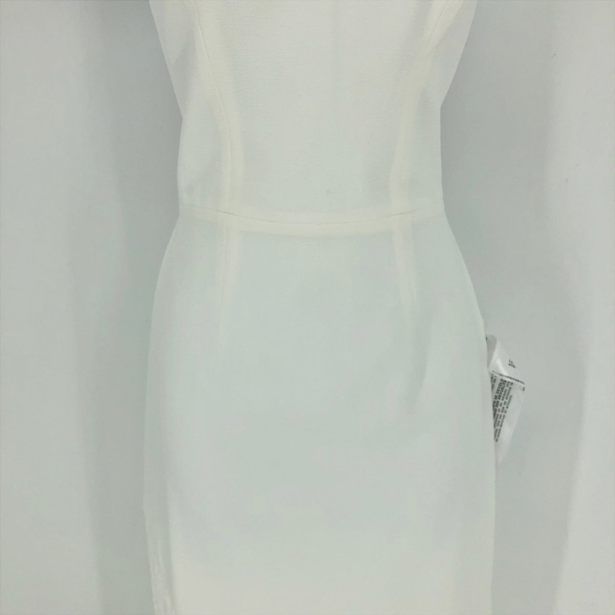 DRESS THE POPULATION Rory Midi Sheath Dress XS Off White Fringe Hem NWT