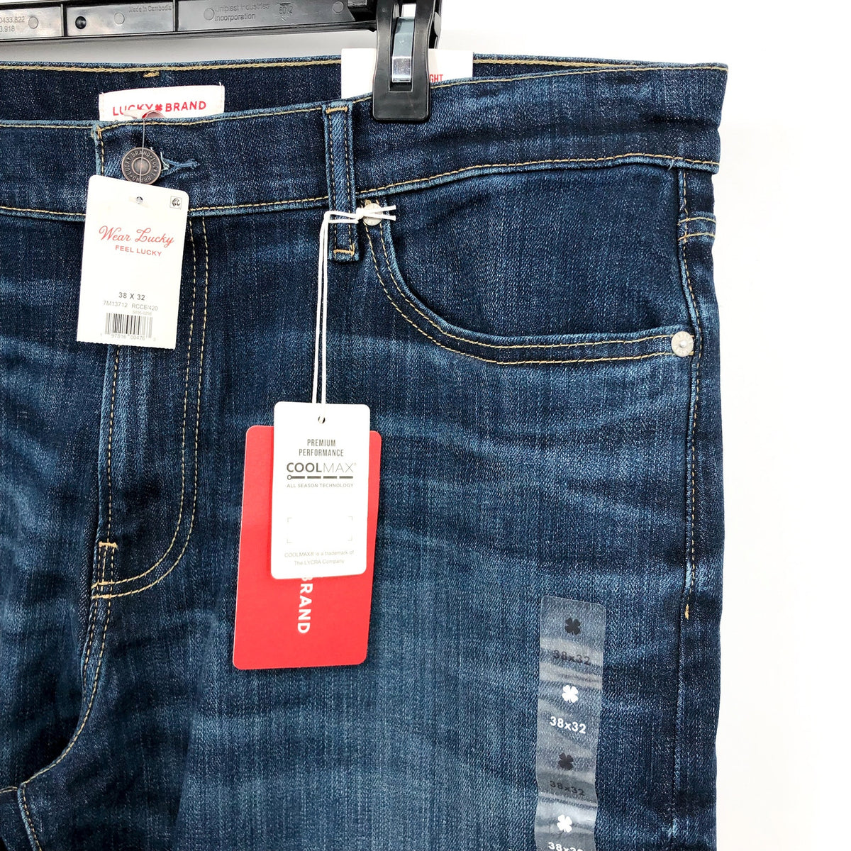 LUCKY BRAND Men's 410 Athletic Straight Jeans Size 38x32 Blue Royce Stretch NWT