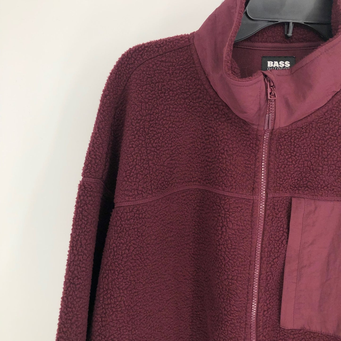 BASS OUTDOOR Coastal Sherpa Jacket XS Purple Fig Full-Zip Drawstring-Waist NWT