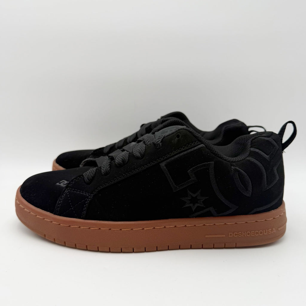 DC Mens Court Graffik Skate Sneakers Size 8 EU 40.5 Black Gum Suede NWOB