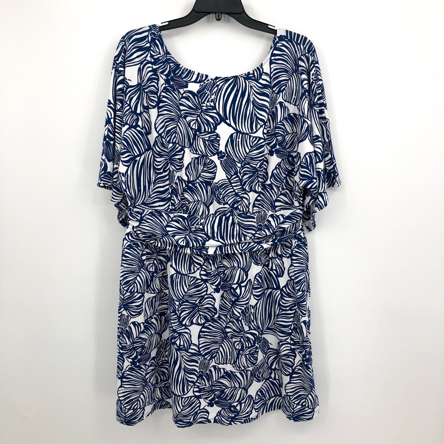 LILLY PULITZER Women's Parigi Romper XL Blue Aegean Navy Beach Path Print NWT