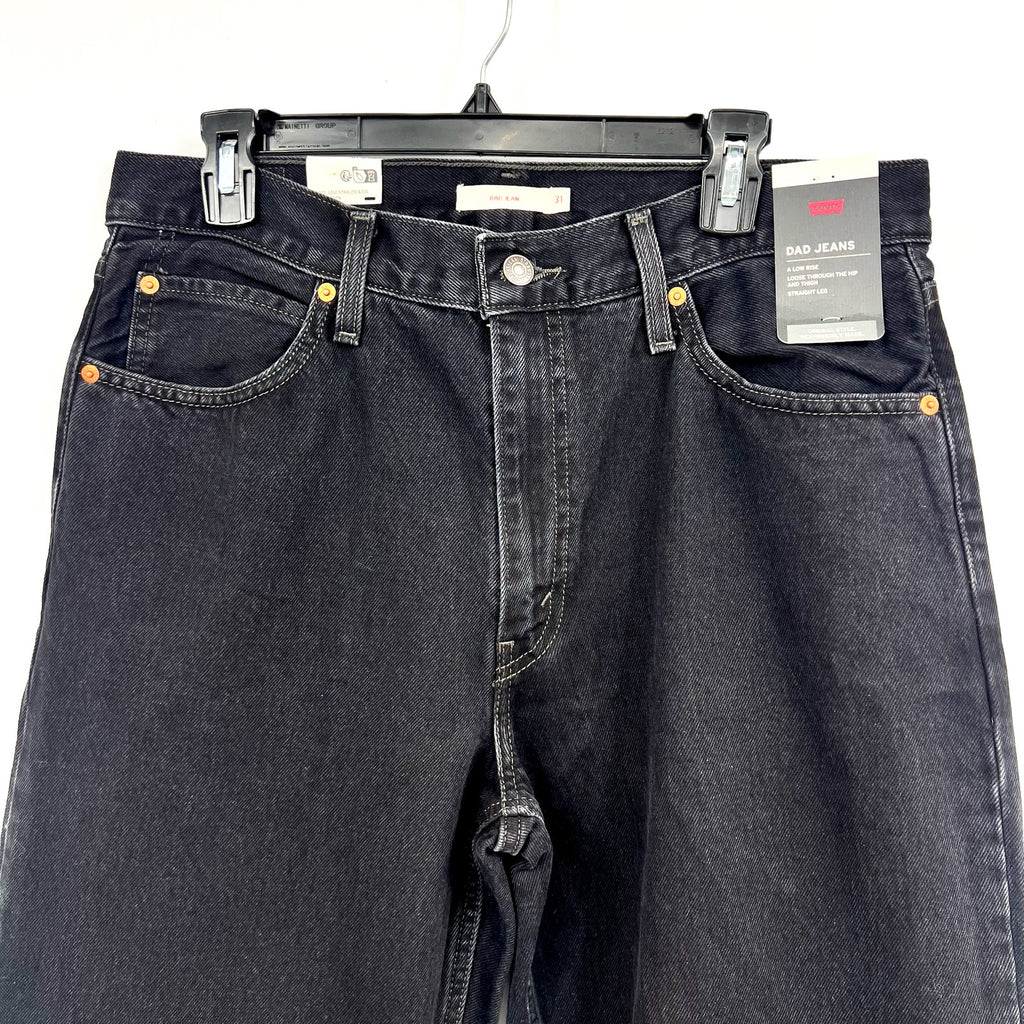 LEVI'S Womens Baggy Dad Jeans 31x30 US 12 Shrink Up Black Mid Rise 797700020 NWT