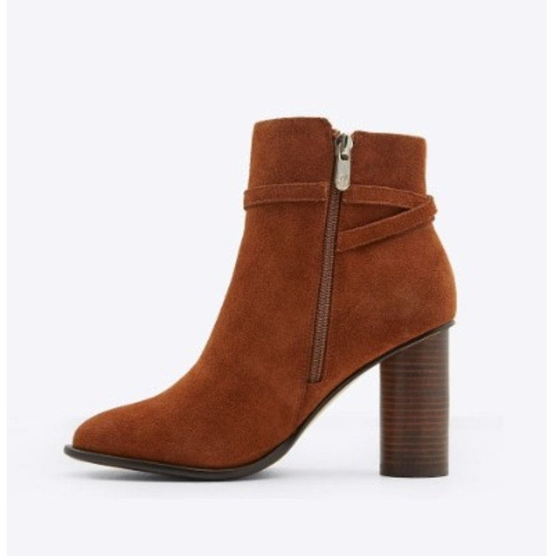 DRAPER JAMES Womens Tegan Ankle Boot Size 8 Cognac Brown Leather NWOB