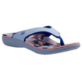 Spenco Womens Yumi Butterfly Sandals Size 8 WIDE Blue Pink Flip Flops NWOB