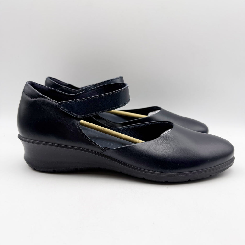 ECCO Womens Felicia Mary Jane Shoes EU 40 US 9-9.5 Blue Leather Flats NWOB