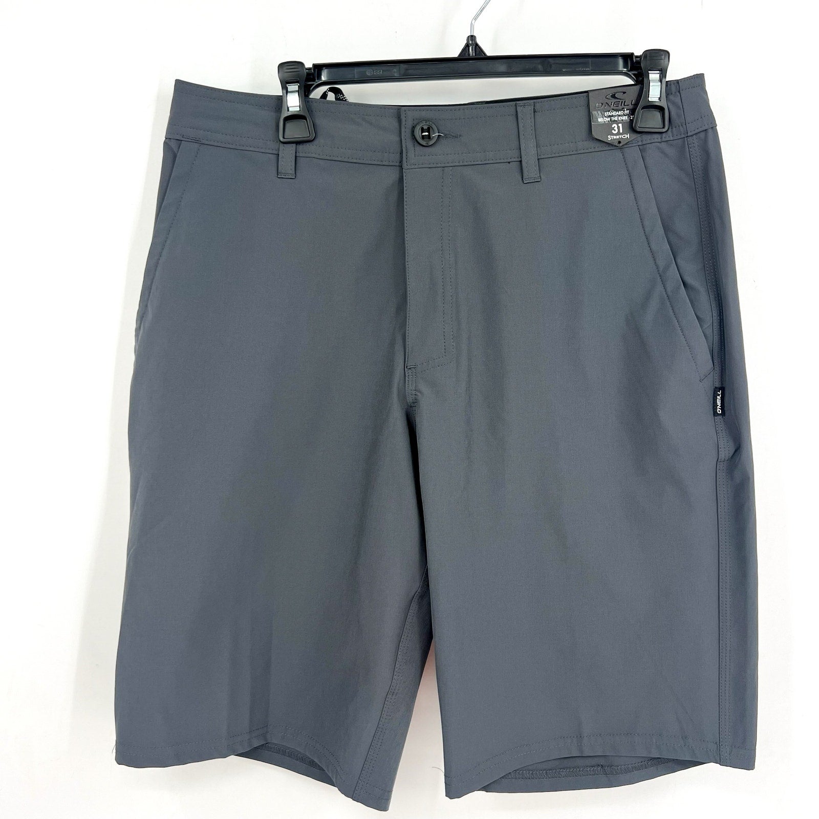 O'NEILL Mens Loaded 2.0 Hybrid Shorts Size 31 Charcoal Stretch Flat Front NWOT