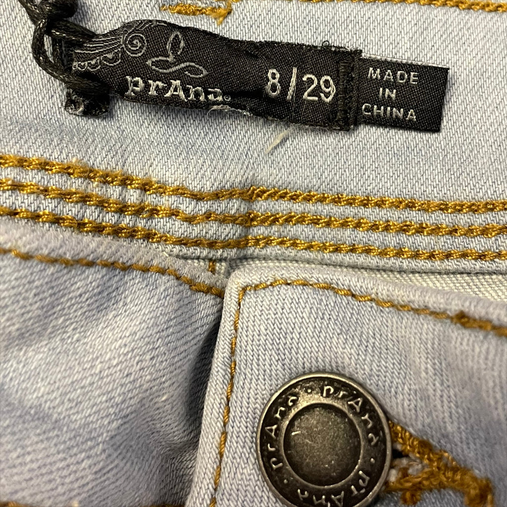 prAna Women's Soma Jeans 29x31 US 8 Light Washed Blue Skinny Stretch Denim NWT