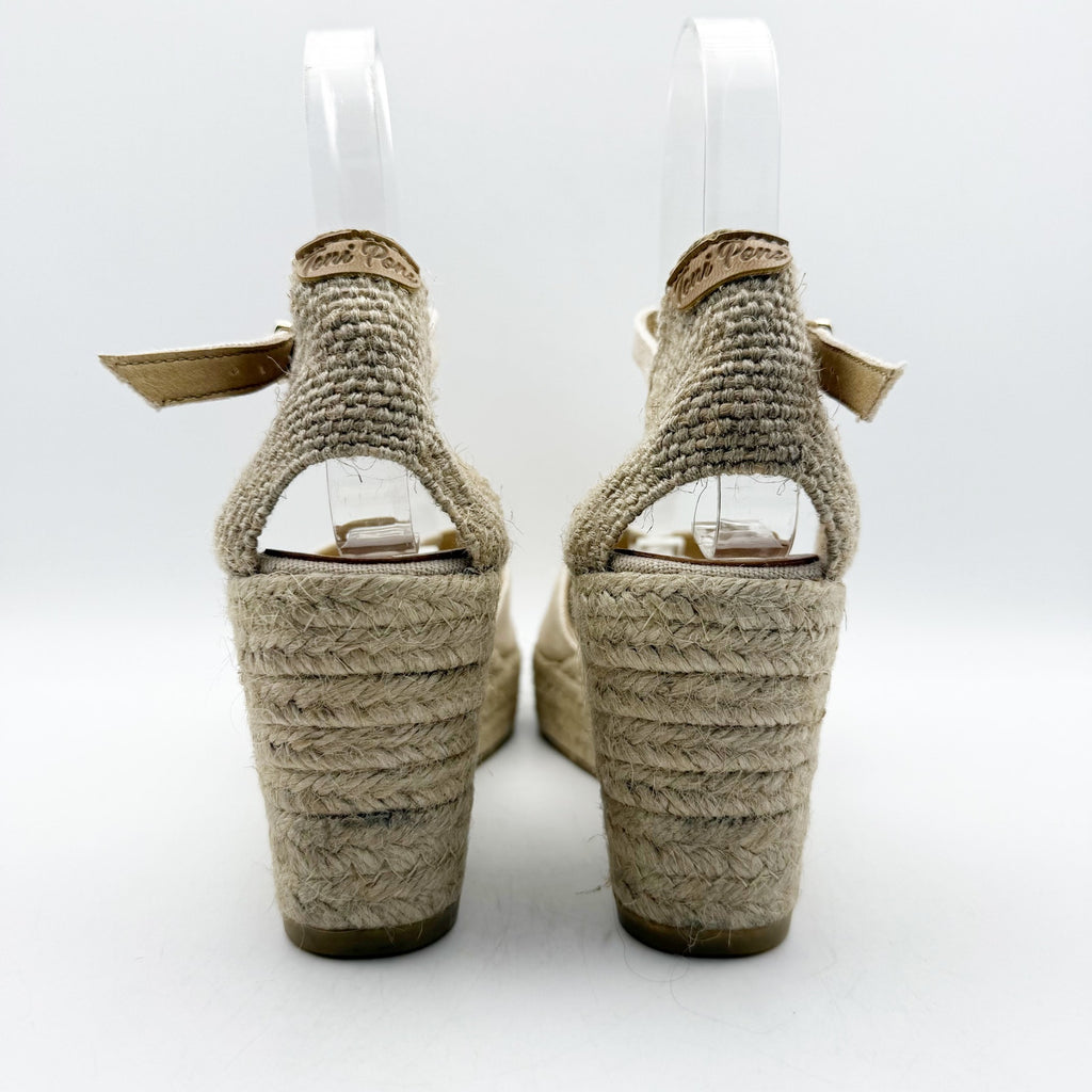 Toni Pons Womens Lua-NT Espadrilles EU 41 US 10.5 Cream Sandals Wedge Heels NIB