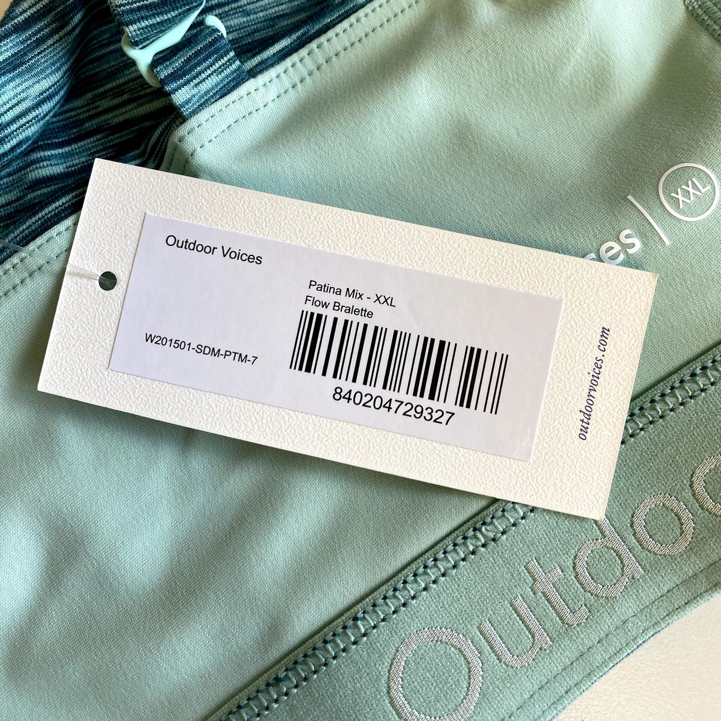 OUTDOOR VOICES Womens Flow Freeform Bralette XXL Green Patina Mix Quick Dry NWT