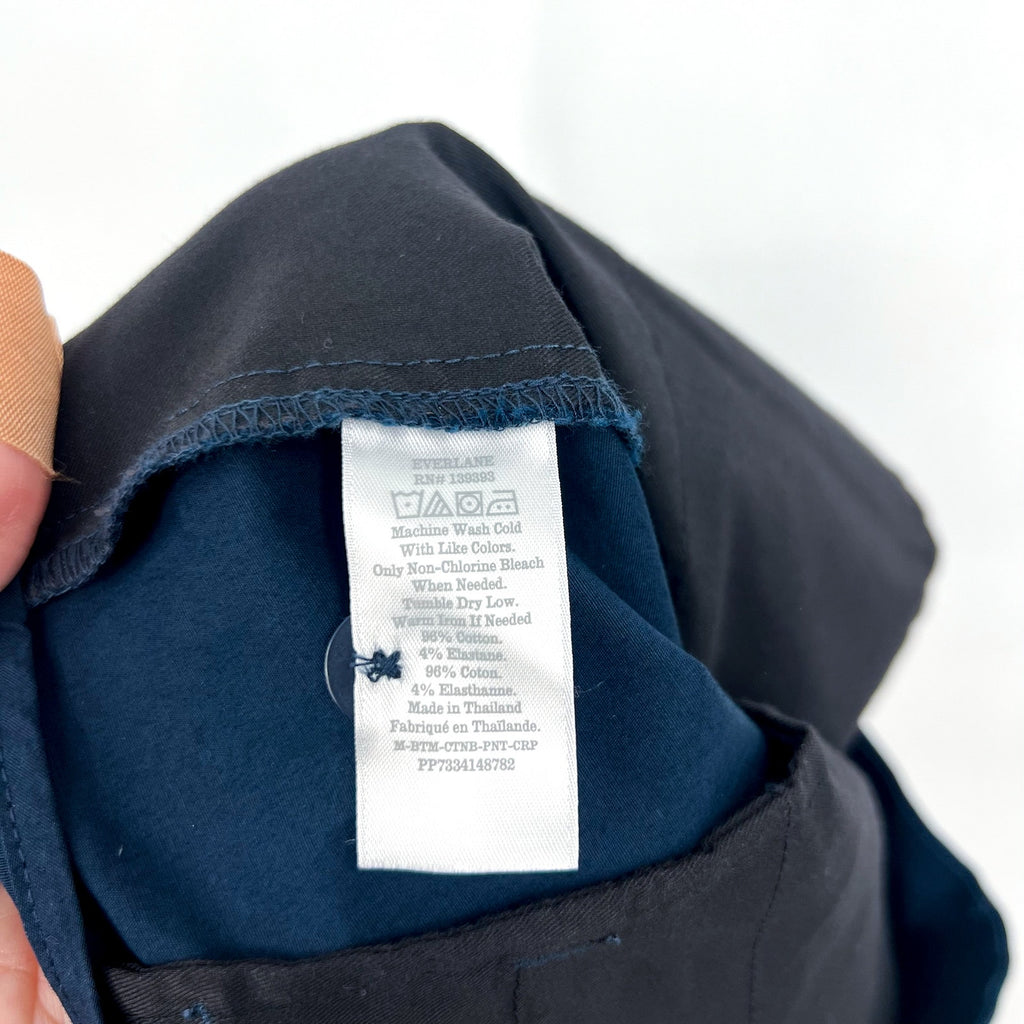 EVERLANE Mens The Air Chino Pants 31x30 Navy Blue Cotton Poplin Slim Fit NWT
