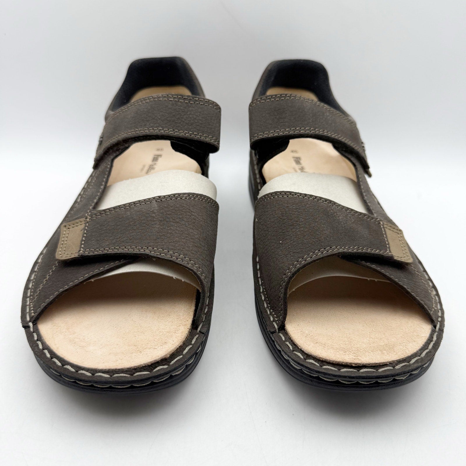 Finn Comfort Womens Skiathos Sandals EU 45 US 11 Brown Nubuck Leather NIB