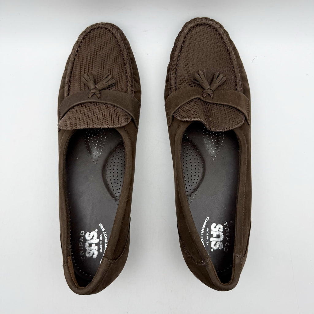 SAS Womens Taylor Wedge Loafers Size 12 M EU 42.5 Brown Leather NIB