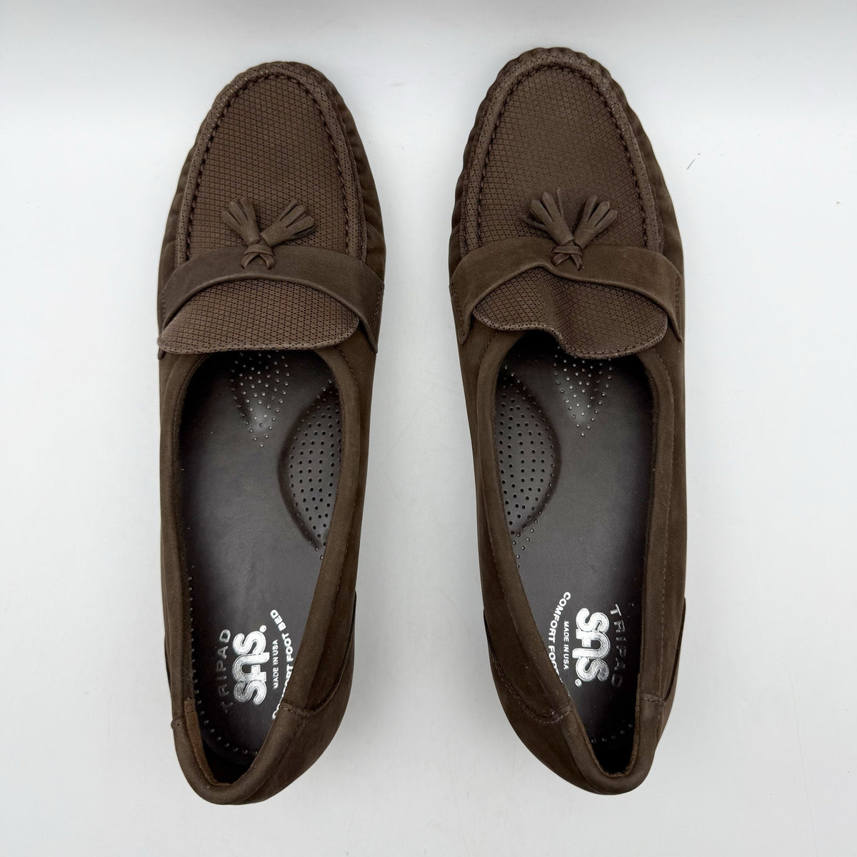 SAS Womens Taylor Wedge Loafers Size 12 M EU 42.5 Brown Leather NIB