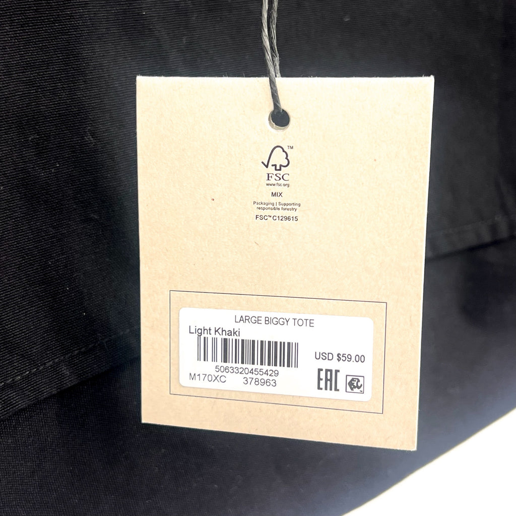 ALLSAINTS Unisex Large Biggy Tote One Size Black Logo 100% Cotton NWT