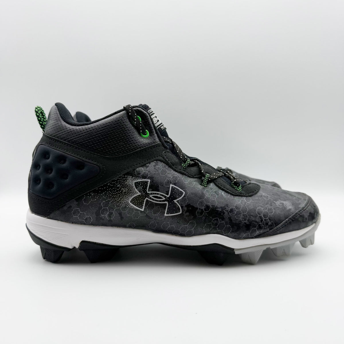 Under Armour Mens Bryce Harper 8 Mid RM Baseball Cleats Size 13 Black Green NWOB