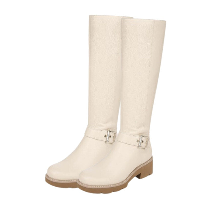 Naturalizer Womens Darry Knee High Boots US 7 Beige Leather Water-Repellent NIB