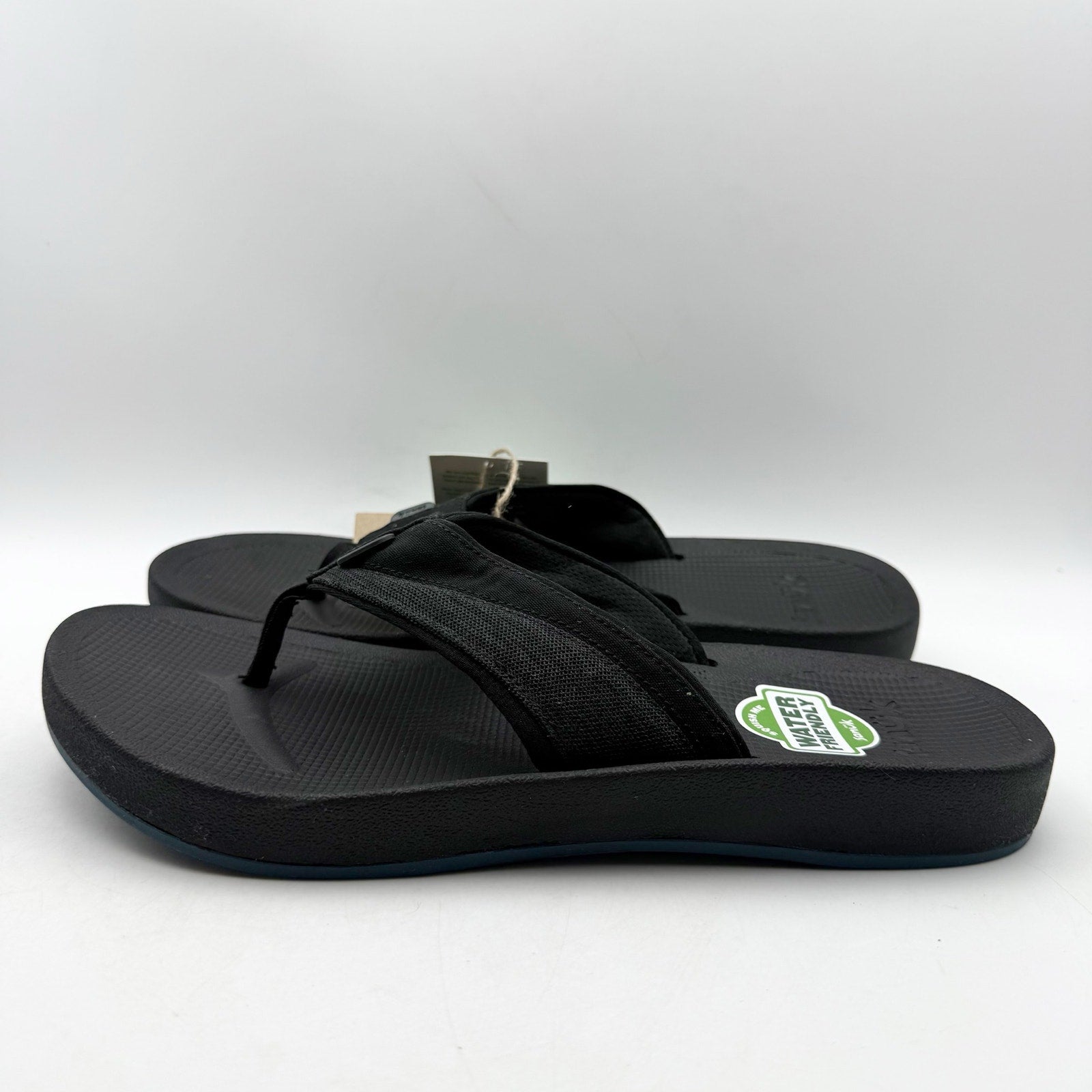 Sanuk Mens Cosmic Seas Mesh Thong Sandals US 11 EU 44 Black NWOB