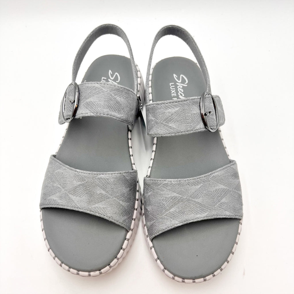 SKECHERS Womens Wilshire Boulevard Illusion of Love Sandals Size 9 Grey NIB