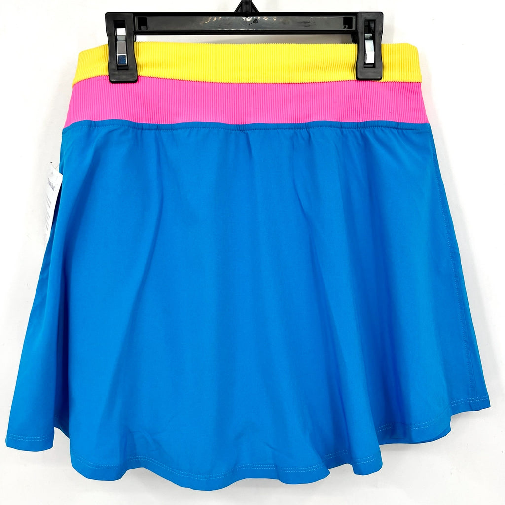 BEACH RIOT Women's Coast Skort Medium Coral Reef Blue Yellow Skirt NWT