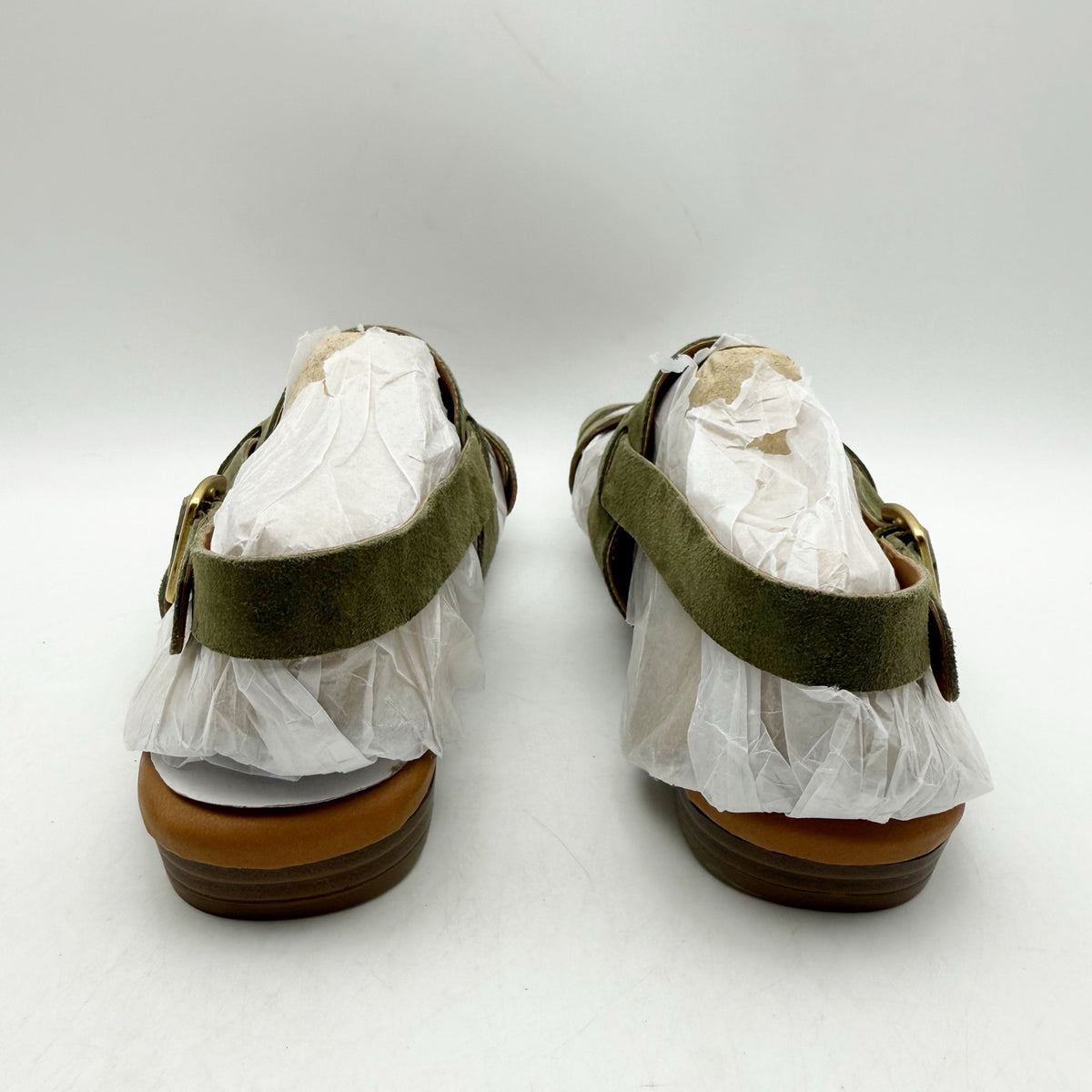 Franco Sarto Womens Gia Sandals US 6 M EU 36 Green Suede NWOB