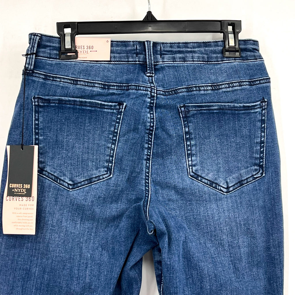 NYDJ Curves 360 Womens Slim Straight Crop Jeans Size 6 Caliente Blue NWT