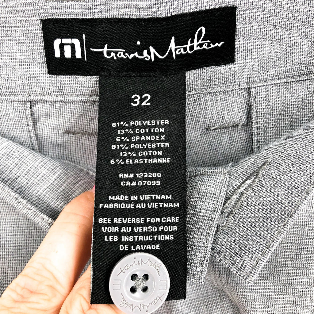 TRAVIS MATHEW Men's Beck Golf Shorts Size 32 Light Grey Flat Front Stretch NWT