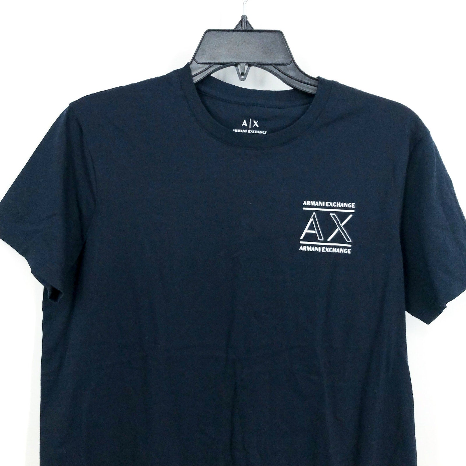 ARMANI EXCHANGE Men's Logo T-Shirt Medium Navy Blue Slim Fit Short Sleeve NWOT