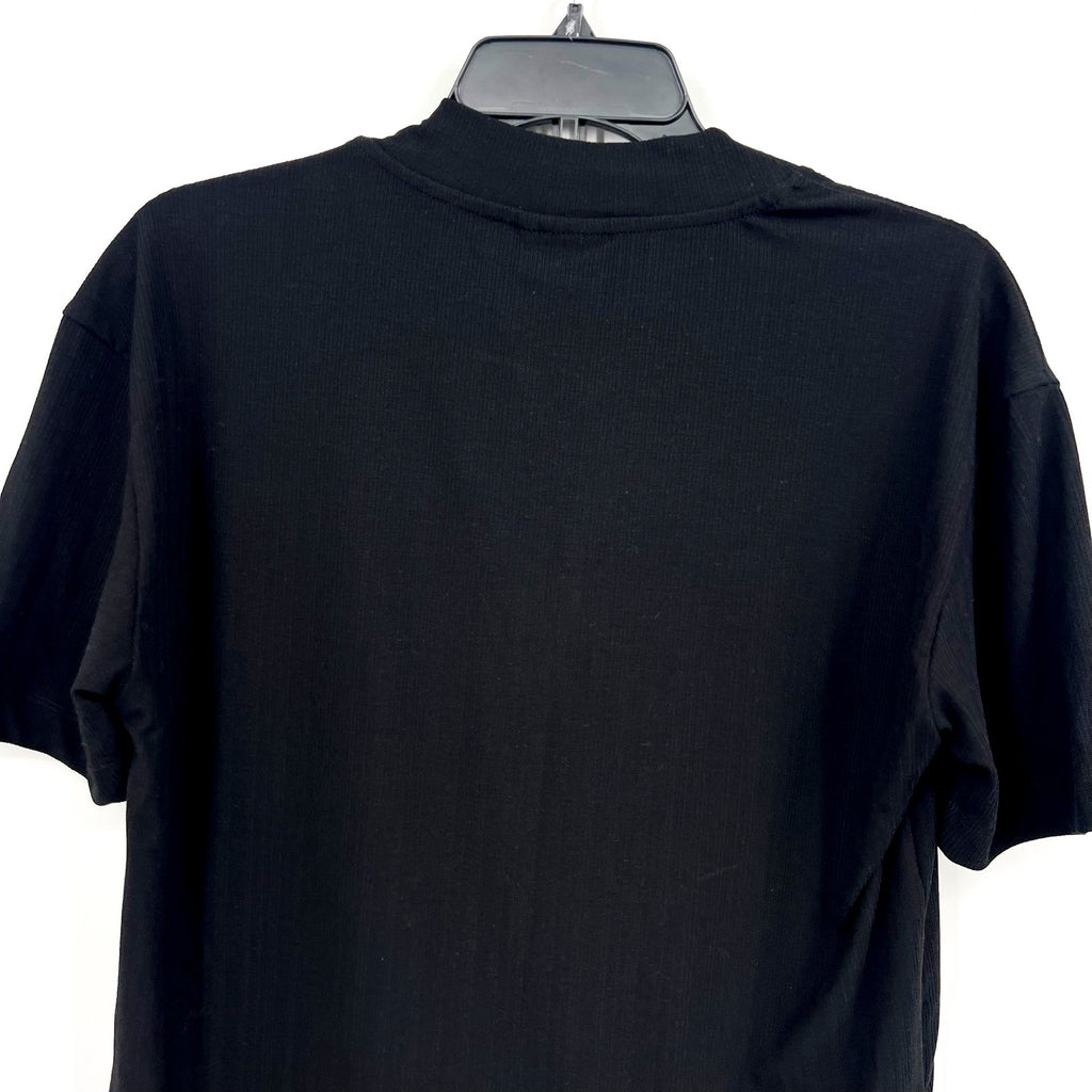 VARLEY Women's Kasey Mock Placket Rib Tee Small Black Short Sleeve NWT