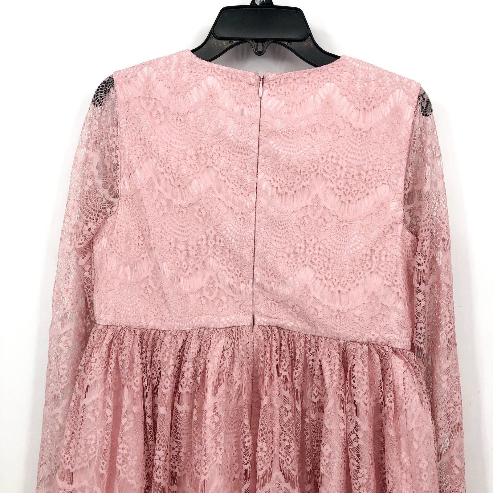 BARDOT JUNIOR Girl Gertrude Lace Dress Size 14 Pink Potpourri Long Sleeve NWT