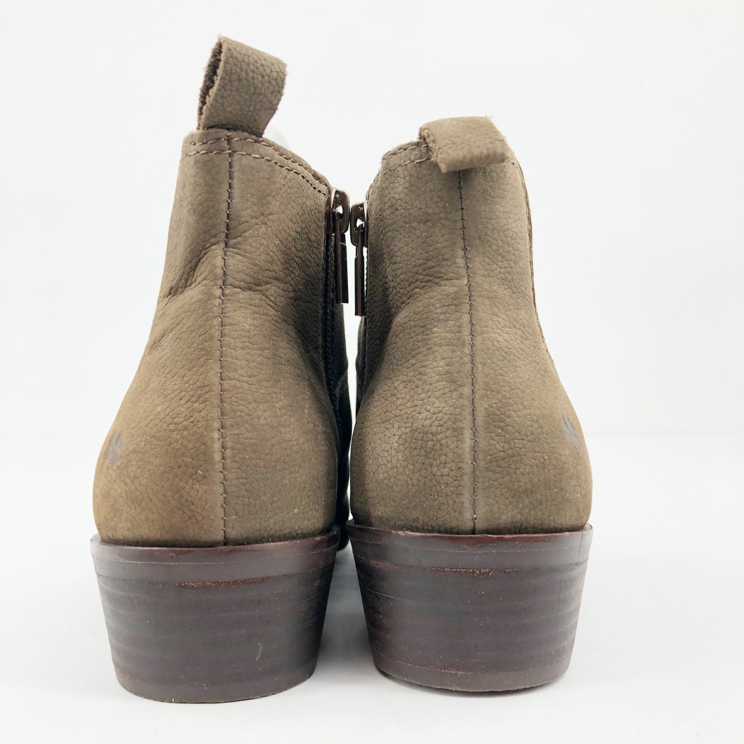 LUCKY BRAND Womens Hikalli Ankle Bootie 6 Olive Green Brown Boot Leather NWOB