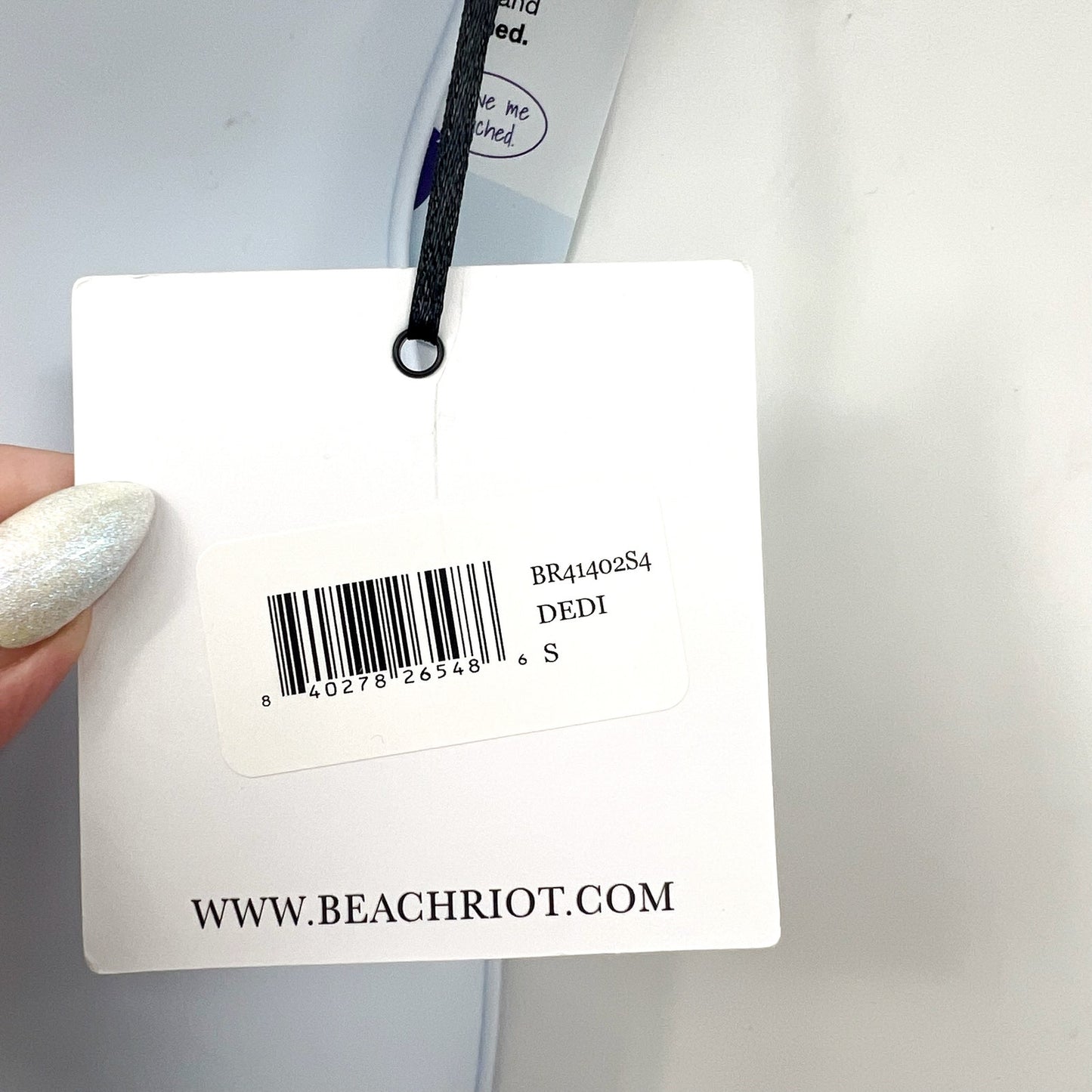 BEACH RIOT Women's Blair Bikini Top Small Periwinkle Purple Tie Shoulder NWT