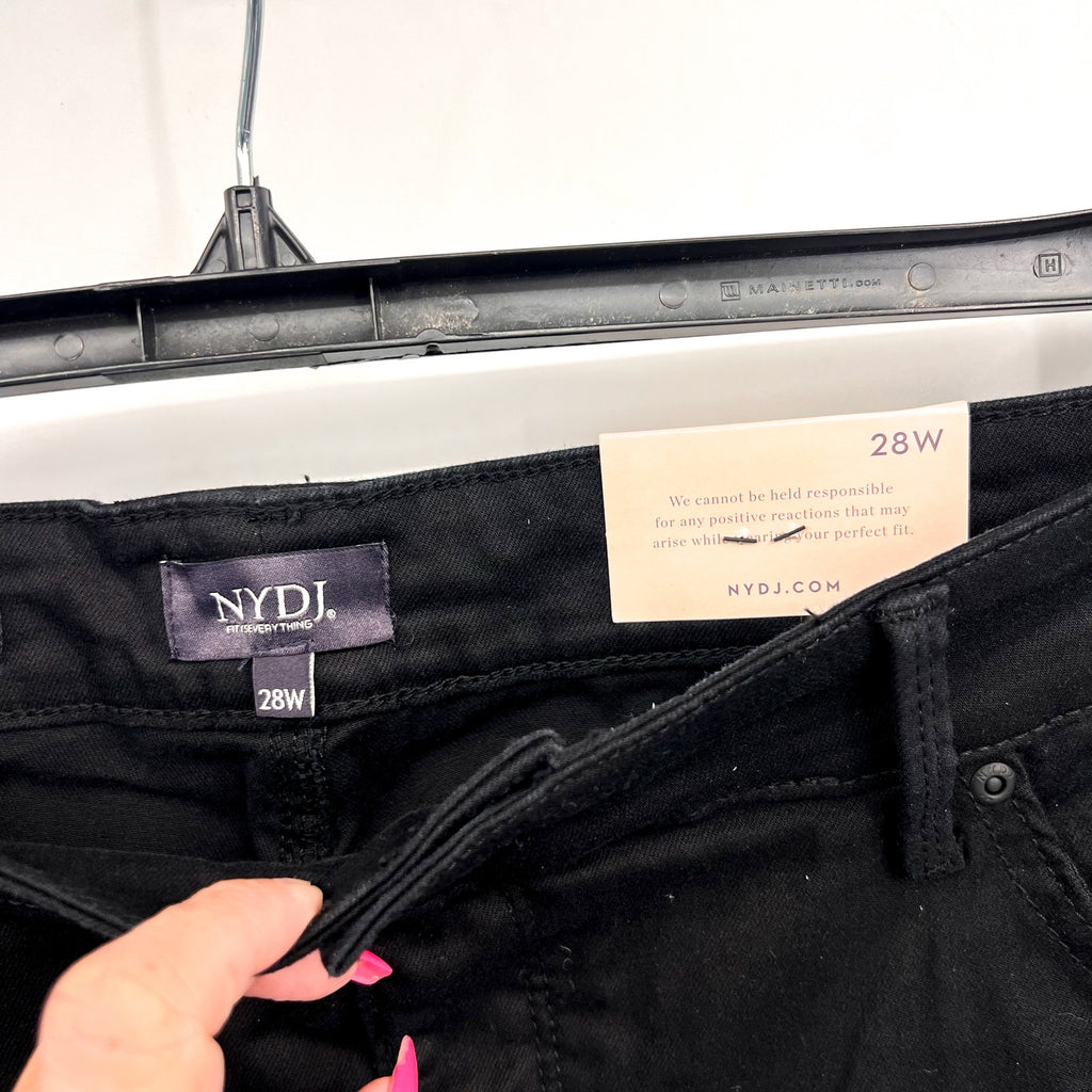 NYDJ Women's Ella Denim Shorts 28W Side Slits Black Stretch NWT