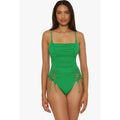 BECCA Color Code Paula One Piece Swimsuit Small Emerald Green Square Neck NWT