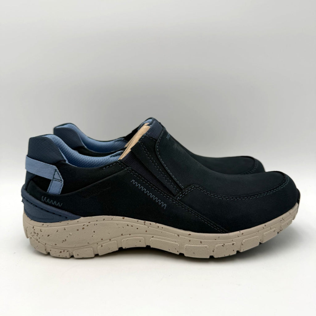 Clarks Womens Wave Plateau AP Sneakers Size 7.5 Wide EU 38 Navy Blue Nubuck NIB