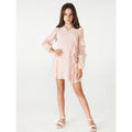 BARDOT JUNIOR Girls Mimi Dobby Dress Size 14 Pink Potpourri Lace Ruffle NWT