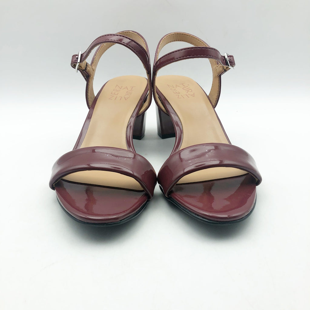 Naturalizer Womens Bristol Heel Sandals Size 6M Red Cranberry Vegan Leather NIB