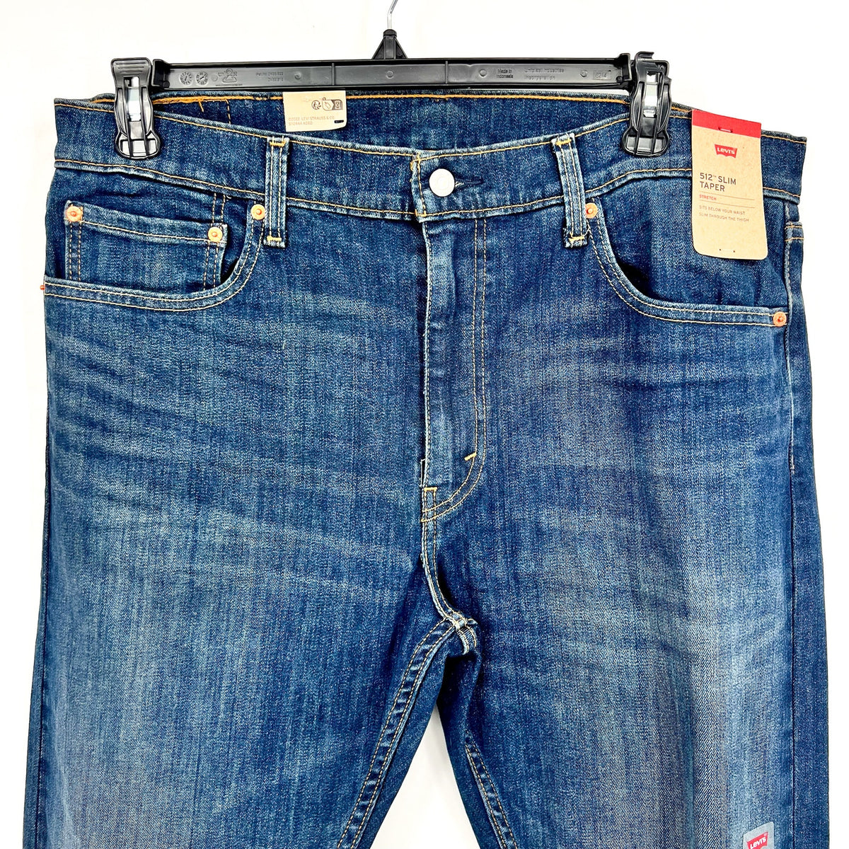 LEVI'S Men's 512 Slim Taper Fit Jeans 38x32 Dark Blue Stretch 28833-0682 NWT