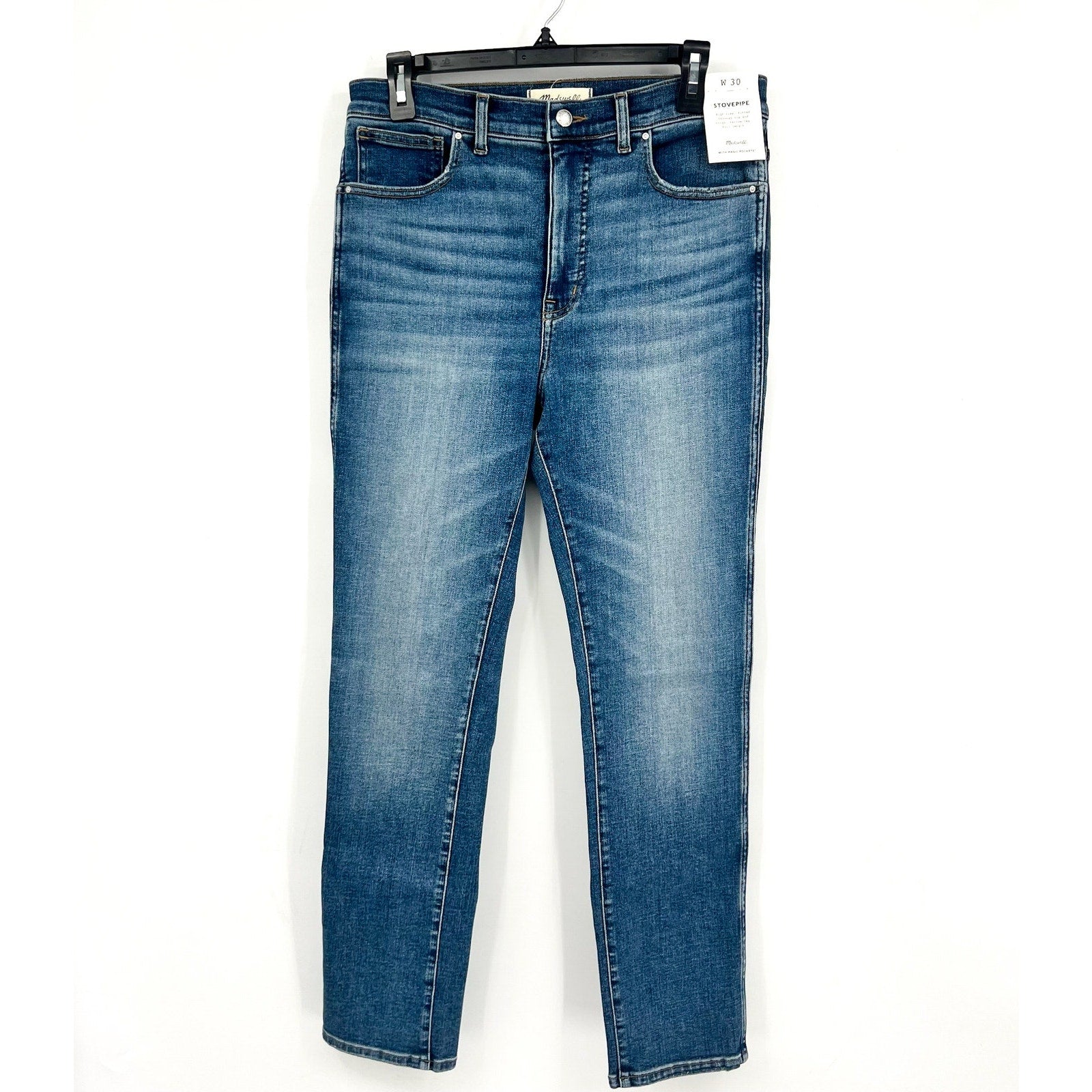 MADEWELL Womens Stovepipe Jeans Size 30 US 10 Blue Slim Straight NU072 NWT
