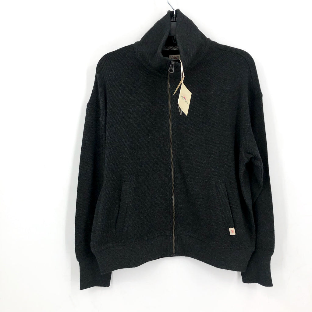 FAHERTY Legend Lounge Full Zip Sweatshirt Medium Heathered Black Twill NWT