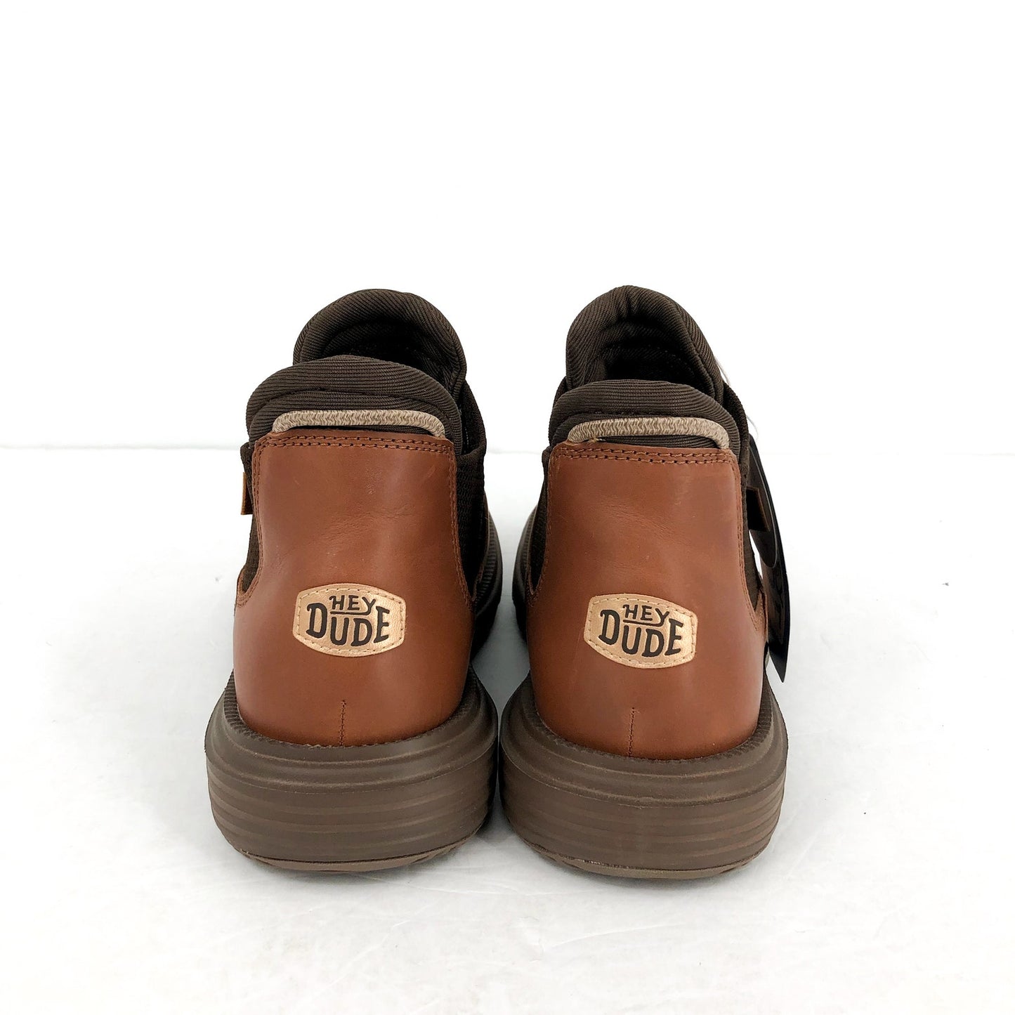 HEY DUDE Womens Branson Ankle Boots US 7 Cognac Leather Pull-On NIB