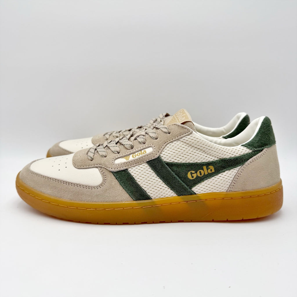 Gola Mens Hawk '83 Low Sneakers US 10.5 EU 43.5 Off White Green Suede NIB