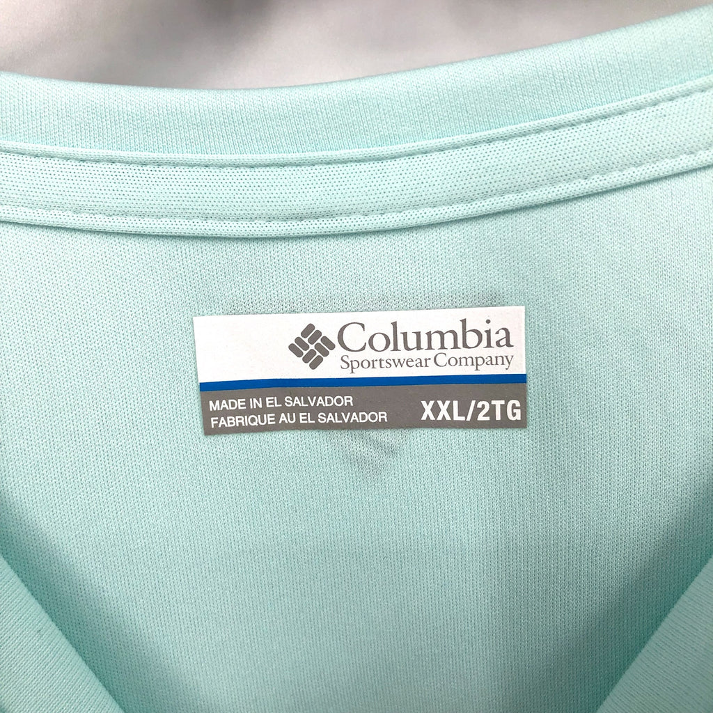 COLUMBIA PFG Tidal Tee II Shirt XXL Blue Turquoise Icy Morning Long Sleeve NWT
